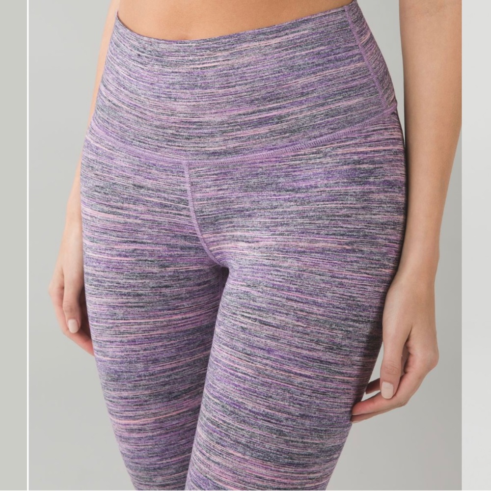 LULULEMON High Times Pant Space Dye Camo Tender Violet Black Grape 7/8 Length - Picture 3 of 12
